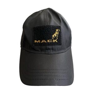 Mack Trucks Bulldog Logo Black Gold Mesh Panel Adjustable Hat Cap